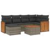 VidaXL Salon de Jardin avec Coussins 7 pcs, Canapés de Patio, Ensemble de Meubles, Mobilier de Terrasse Extérieur, Gris 3260268