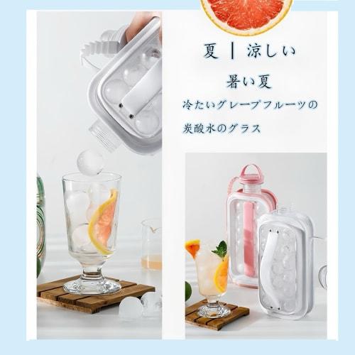 CBVRUKJ Foldable Ice Ball Maker, 2-in-1 Portable Kettle with Round Ice Trays, 17-Grid Large Capacity, Convenient and Leak-Proof for Home and Outdoor U