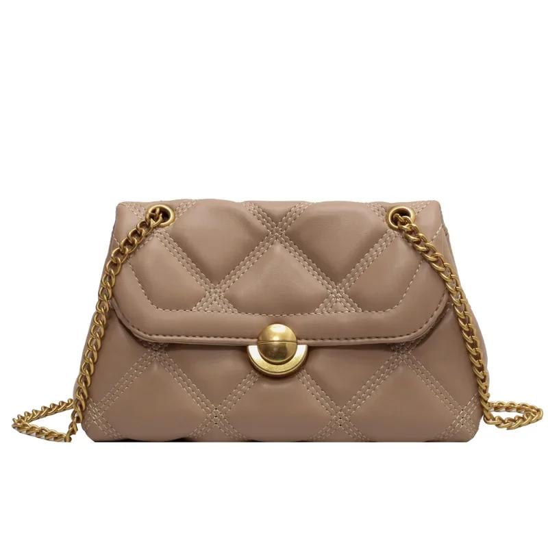 Vintage Ladies Premium Texture Shoulder Bag with Ribs Soft Leather Crossbody Armpit Bag