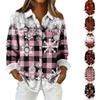 Camicia da donna, camicetta, stampa, bottoni, manica lunga, casual, basic, colletto, regolare