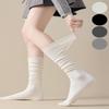 Lucien pleated plain overknee socks