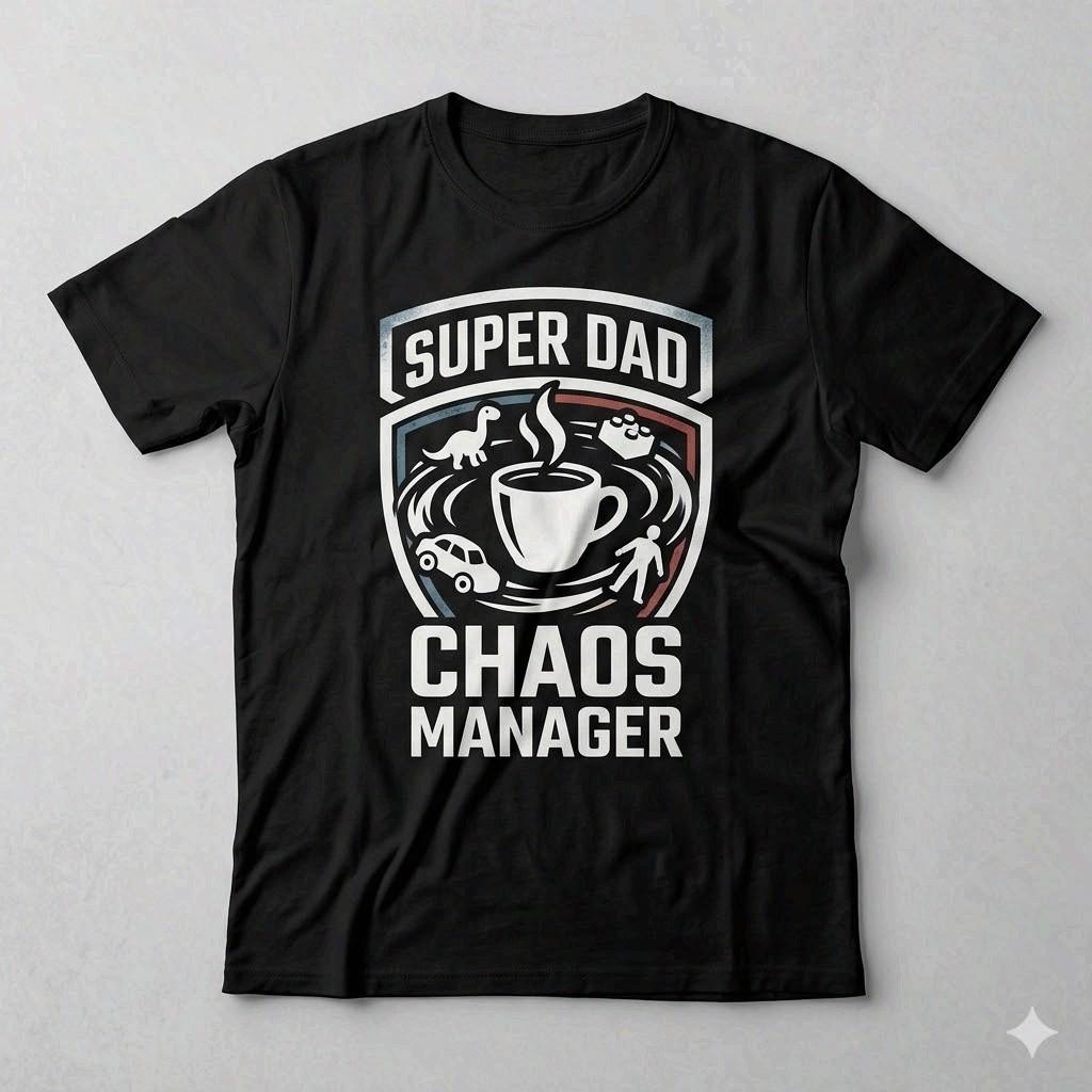 Chaos Manager Shirt Funny Family Dad Tee XL