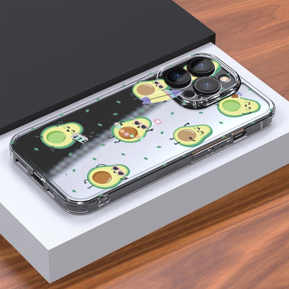 Phone Case For iPhone 15 16 14 13 11 12 Pro Max X XR XS 7 8 Plus SE Transparent Soft Cover Fundas Cartoon Cute Pig Panda Avocado