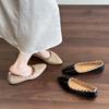 Fashion Heightened Inside 5 Cm Rivet Light Mouth Nude Pointed Toe Soft Patent Leather French Style Single Shoes for Women