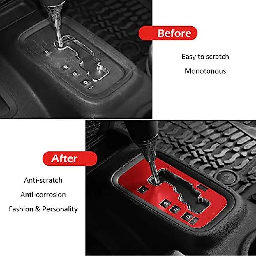 Trim Gear Frame Cover Gear Shift Box Cover for Jeep Wrangler 2012-2018 JK JKU Sport Gear Shift Panel Trim Interior Decoration