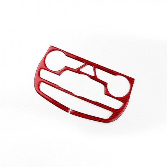 Red Center Console Knob Cover Sticker Carbon Fiber For Dodge Durango 2014-