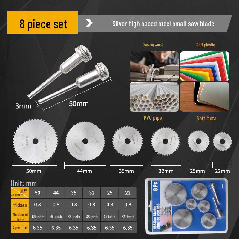 Mini HSS Circular Saw Blades for Woodworking and Metal Cutting, Electric Grinding Slices