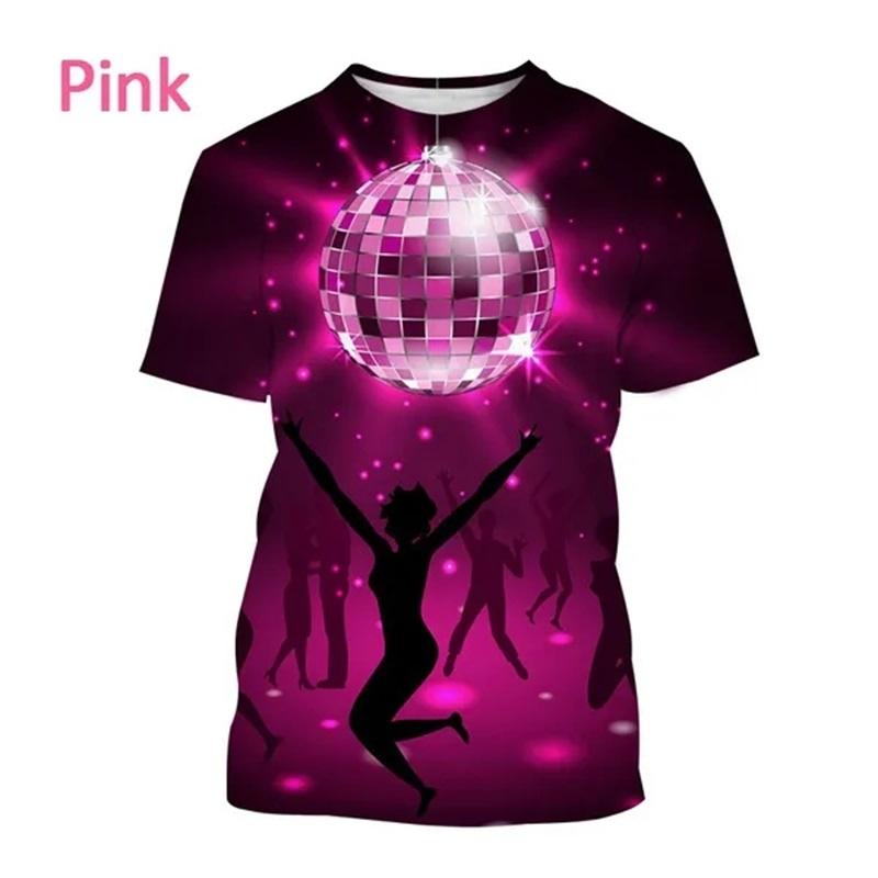 New Party Disco Ball Print Tshirt Short Sleeved O Neck Plus Size T Shirt For Men Women Casual Cool Hip-hop Streetwear Tee Tops