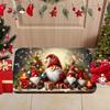 1pc Christmas‑Gnome‑Tree Print Welcome Doormat, Washable Indoor Floor Mat for Bathroom, Living Room, Bedroom, Kitchen, Office