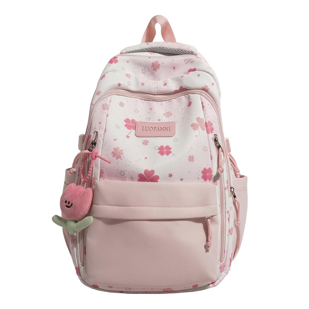 Schoolbag New High-value Ins Wind Smudging Large-capacity Backpack Mori Girl Printed Backpack Junior High School Student Backpack
