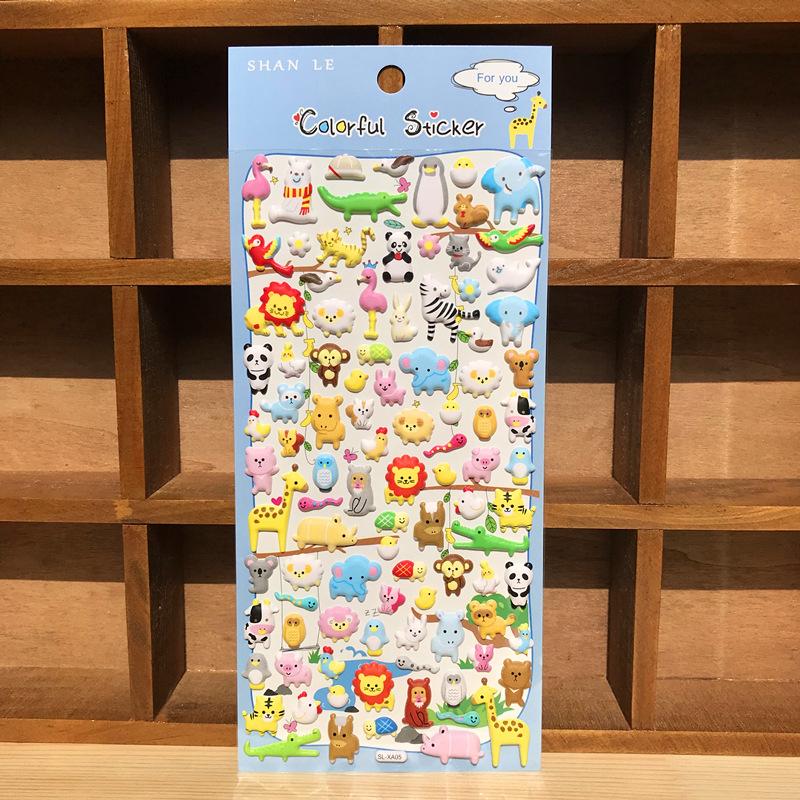 Self Adhesive 3D Mini Animal Stickers Set Kawaii Cat Panda Penguin Dog for Children Reward Craft Sticker Album Decor