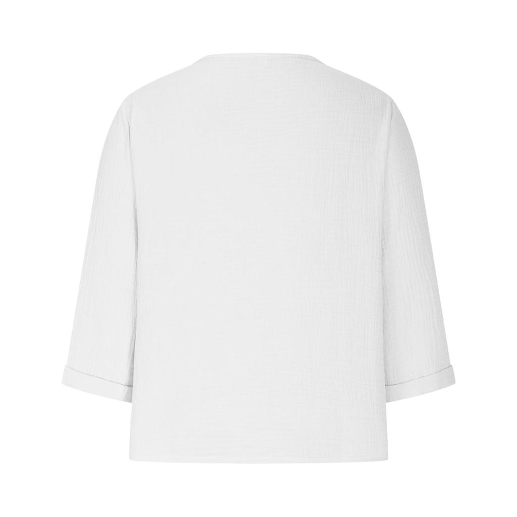 Dámské jednobarevné košile s výstřihem do V jsou módní a elegantní.