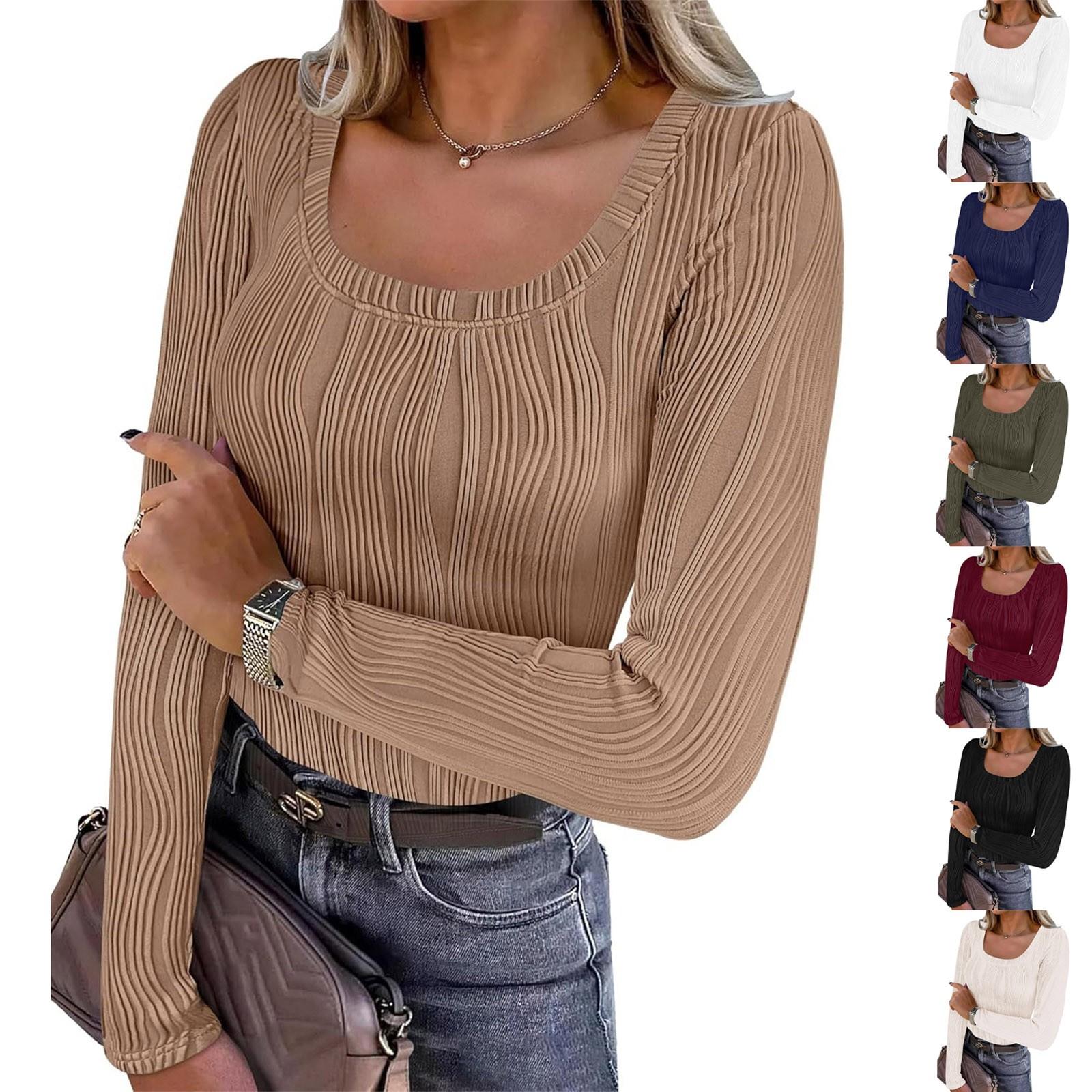 

Women s And Winter Slim Bottom T-shirt Fashion Casual Solid Color O-Neck Pullover Long Sleeve Top XXL чорний