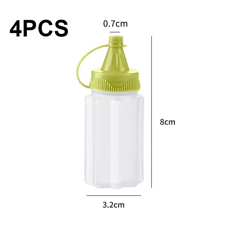 4 Pieces Sauce Squeeze Bottle Plastic Mini Seasoning Box Salad Ketchup Container Outdoor Portable Barbecue Picnic Accessories