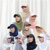Casual Simple Chiffon Baseball Cap All-In-One Scarf Women'S Fashion Solid Color Baseball Cap Scarf Accessories Instant Hijab