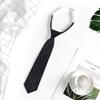 Cotton Solid Color Tie With White Stripe For Japanese School Style Students And Casual Wear
