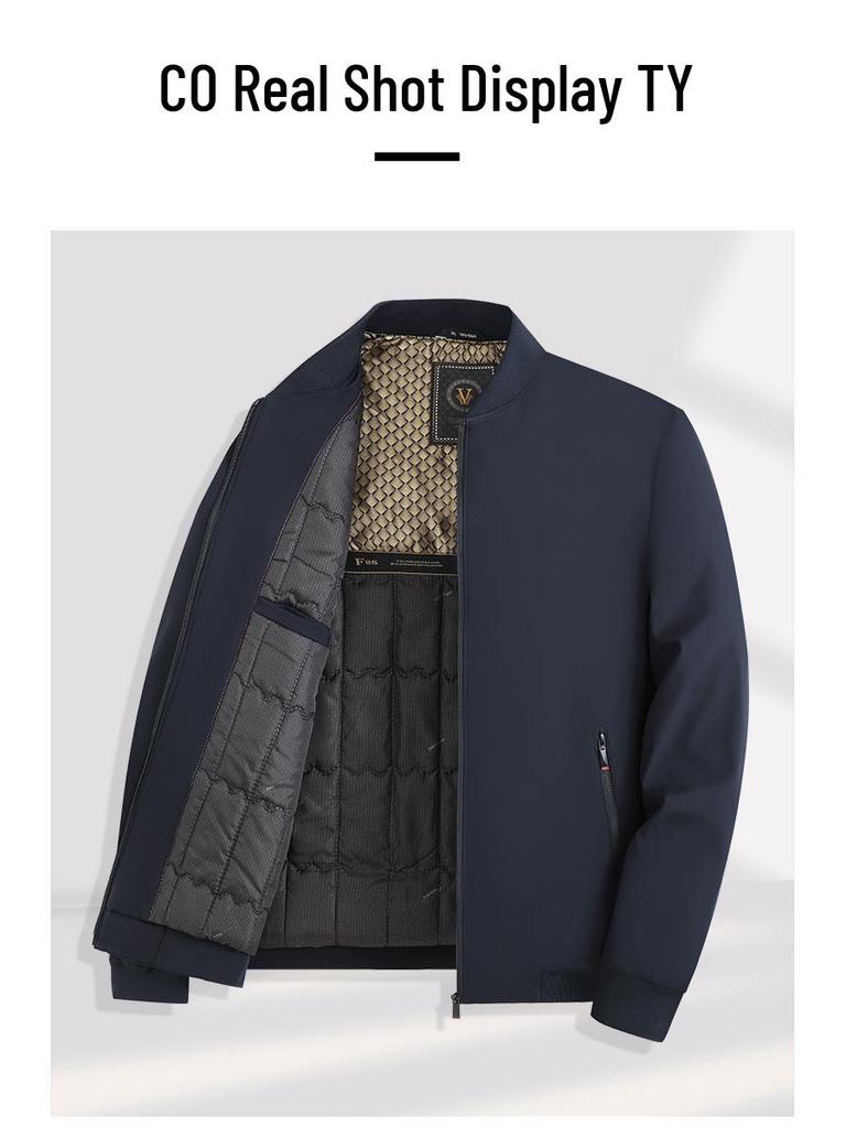 2025 Men's Autumn & Winter Cotton Jacket - New Style Casual Warm Coat for Middle-aged Dads