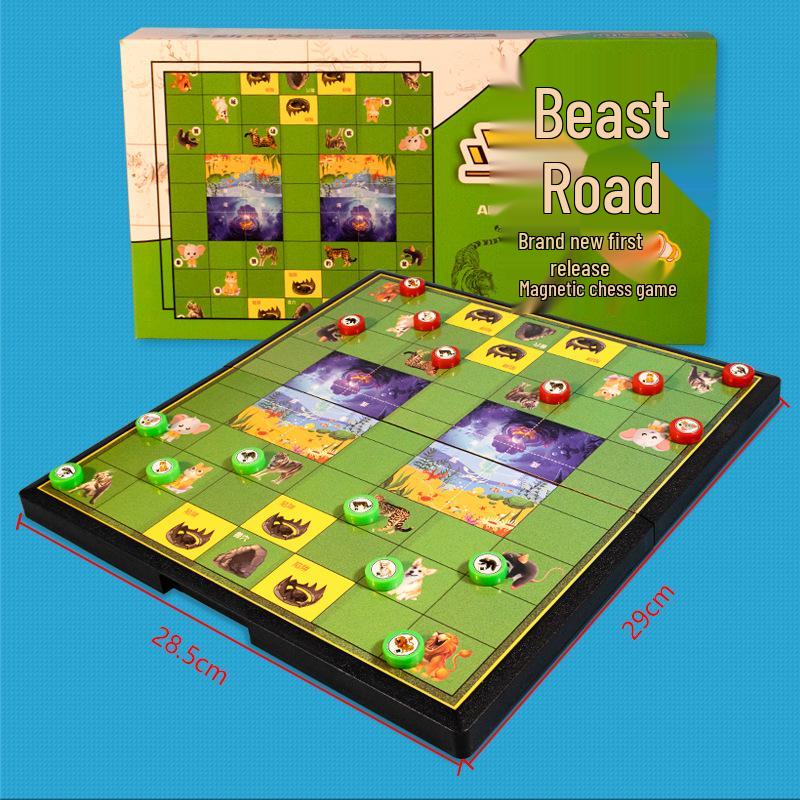 Set de șah magnetic All-in-One: Șah Aeroplan, Gomoku, Go, Xiangqi, Dou Shou Qi, Dame, Șah Militar - Jucărie Educativă pentru Copii