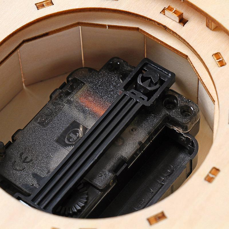 3D Wooden Stereo Puzzle Retro Wall Clock Model Ornament for Children's Early Education Play