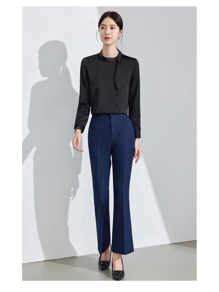 Women's 2024 Autumn Chiffon Long-Sleeve Professional Suit Shirt