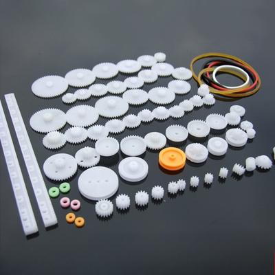 According To 1set 75pcs Plastic Gear Model Gearbox Rack Pulley Belt Worm Gear Single Double Gear Teeth Aircraft Craft Toolkit
