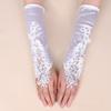 1Pairs Sunscreen Women Lace Gloves Fingerless Bridal Gown Mittens Performance Gloves  Party Dress