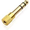 Jowxsx 3Pcs Gold-Plated 3.5mm Female Adapter Plug Headphone Mic Stereo Convertor Adapters Connectors for Speaker Wire for Amp Adapters RCA To 1/4 Kit