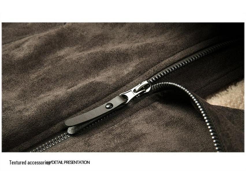 Lambswool Suede Faux Leather Jacket - Trendy Loose-Fit Autumn/Winter Retro Casual Outerwear