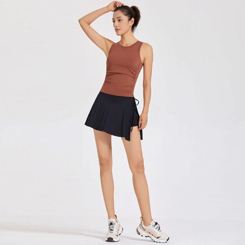 Summer Professional Tennis Suit Women's Suit Sports Vest with Chest Pad Tennis Yoga Culottes Badminton Skirt
