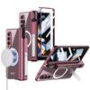 Samsung ZFold4 Mobile Phone Case Wireless Charging Magnetic Suction Case Film Phantom Pen Holder Holder Folding Full Cover Protective Case