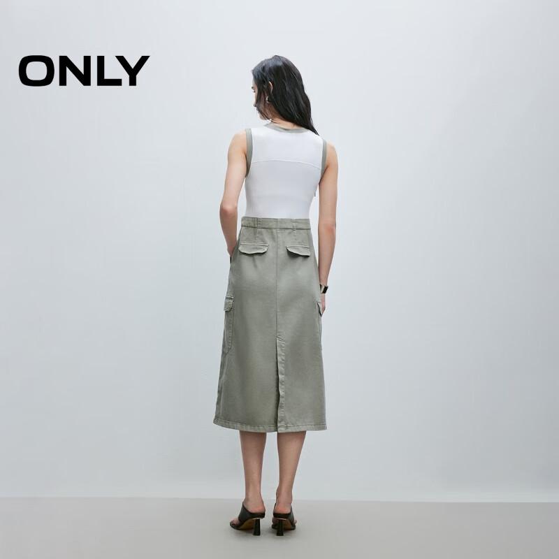 ONLY Women's Spliced Faux Two-Piece Midi Dress