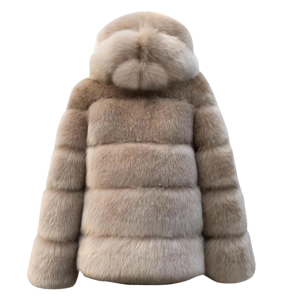 Women Faux Mink  Winter Hooded New Faux Jacket Warm Thick Outerwear Jacket