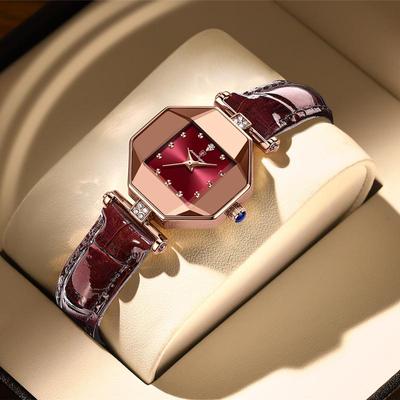 Fashion Trend Very Beautiful Diamond-shaped Small Square Watches Luxury Diamond Watches Diamond Decorative Temperament Watches