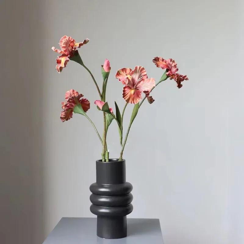 5Pcs/Lot 3D Printed Artifiical Iris Flower Wedding Decoration Floral Party Table Flower Arrangement Home Decor Fake Flowers Iris