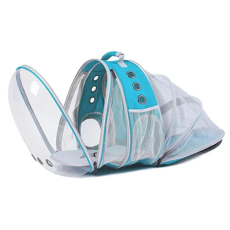 

Новий рюкзак для котів Прозорий розширюваний рюкзак для котів Дихаюча сумка для собак Go Out Портативний подвійний рюкзак для маленьких собак на плечі Suitable about 6kg світло-синій колір