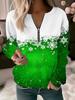 Women's Pullover Sweatshirt Zip Up Sweatshirts Graphic Snowflake Fashion Casual Long Sleeve Crew Neck Regular Tops Street
