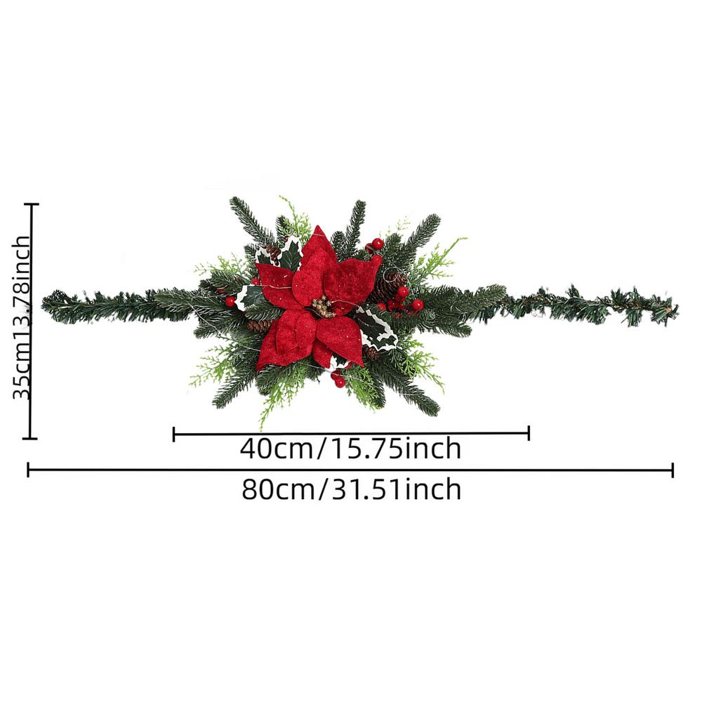 

2025 Merry Christmas Post Box Cover Outdoor Christmas Swag Decor Pendant with Light New Year Navidad Party Garden Decoration