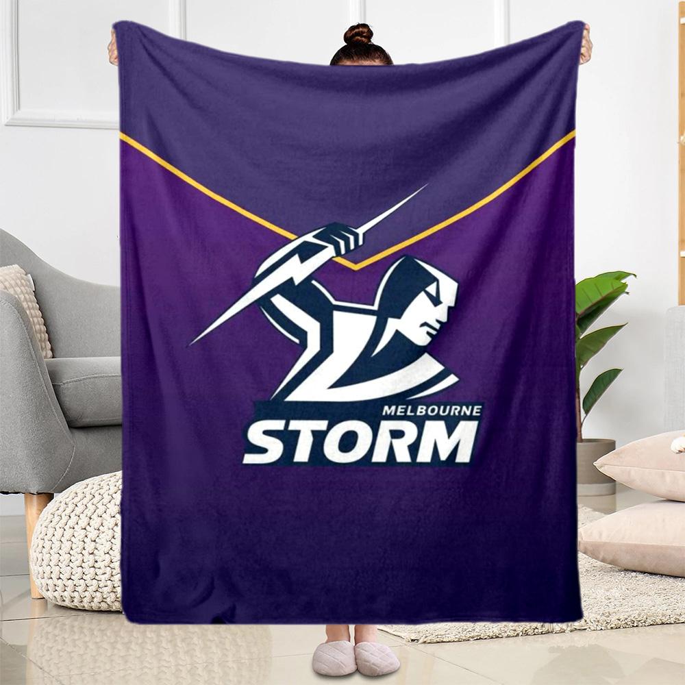 Coperte con logo della squadra Melbourne Storm Adatte per divani, viaggi, soggiorni anche un buon regalo per amici e familiari Adatte a tutte le stagioni.