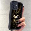 Black Gold Heart Groove iPhone 14/15/16/17 Pro Max Case