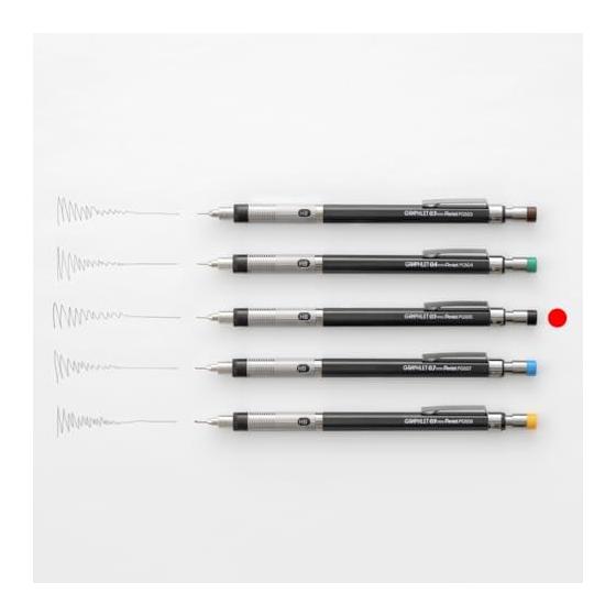 Pentel Graphlet Mechanical Pencil, PG505-AD, Metallic Gray, 0.5mm, Non-slip Knurled Grip, Lead Hardness Indicator, Knock Type