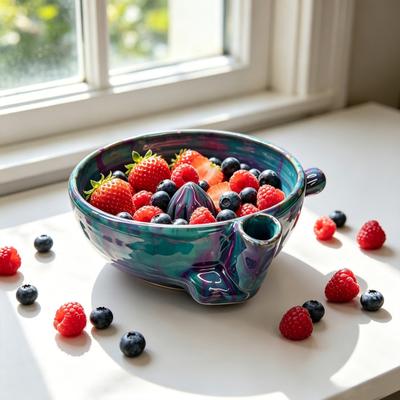 Limpador de Frutas Tigela para Frutas Vermelhas com Furos de Drenagem Tigela para Lavar Frutas Estilo Rústico Cesta para Lavar Frutas para Bancada da Cozinha