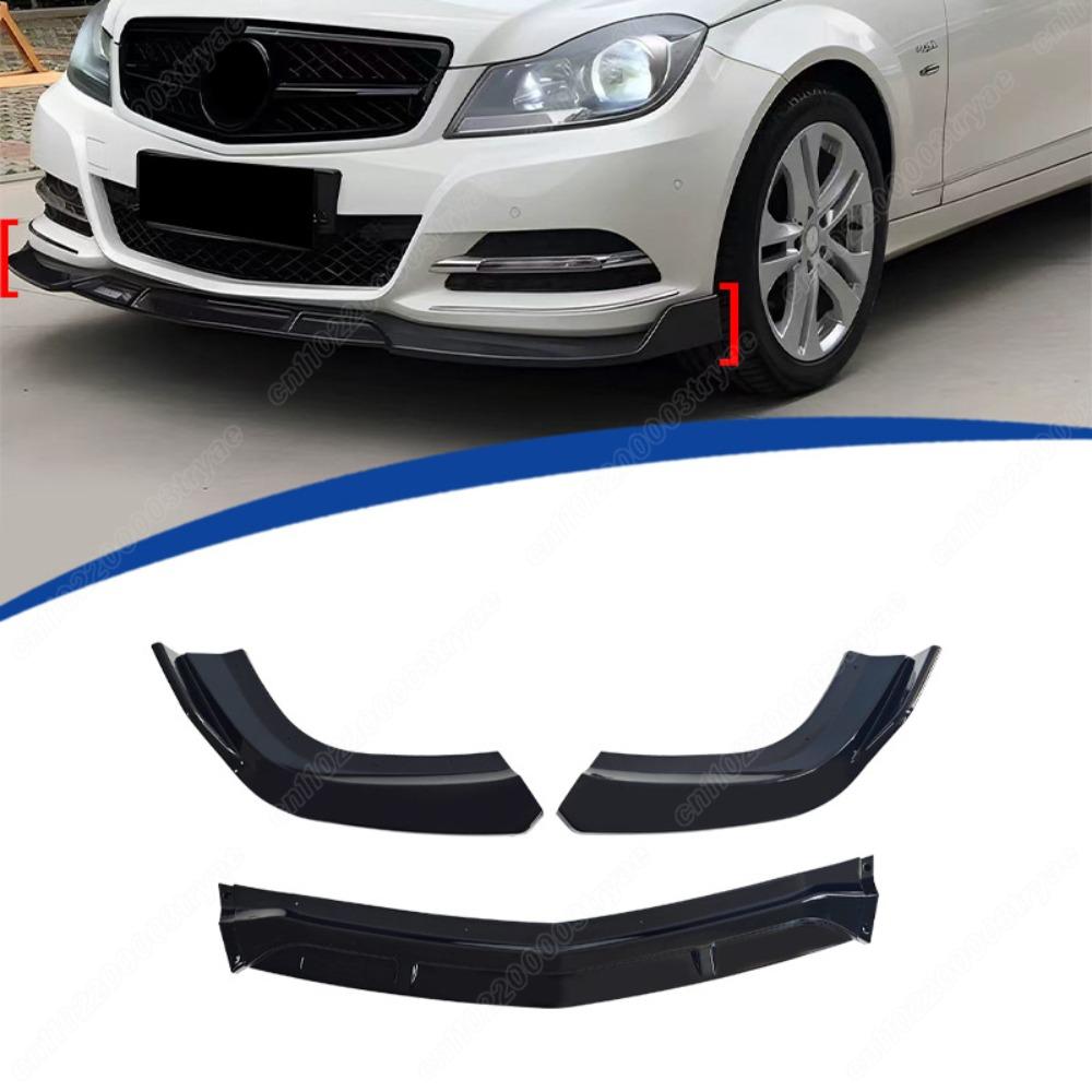 For Mercedes-Benz C Class W204 C180 C200 C250 C300 C350 2011 2013 2014 Automobile Front Bumper Splitter Lip Splitter Body Kit