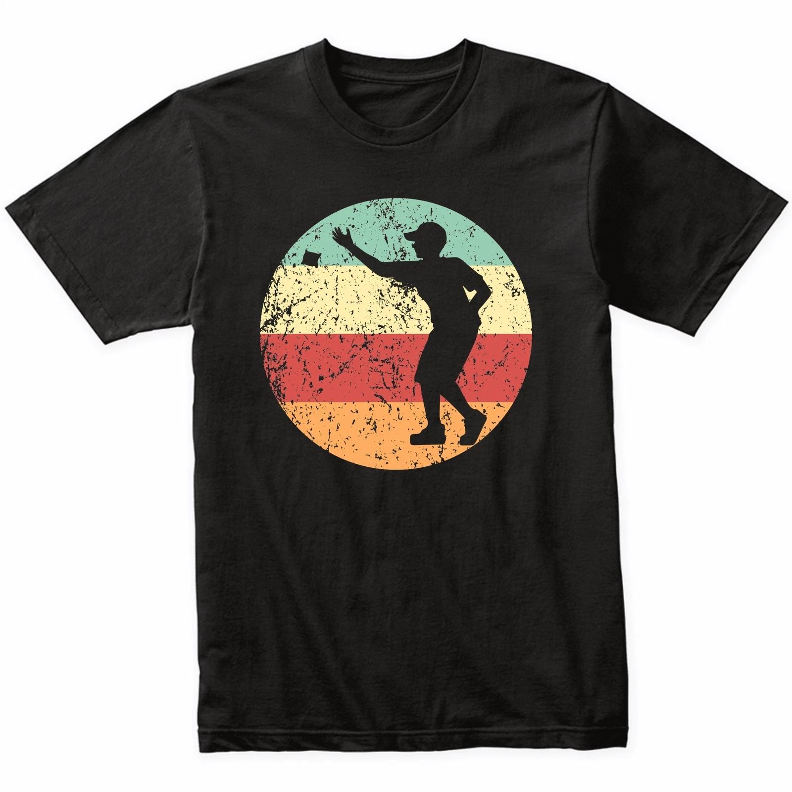 

Cornhole Toss Silhouette Retro Cornhole Player T-Shirt - Retro Colors S