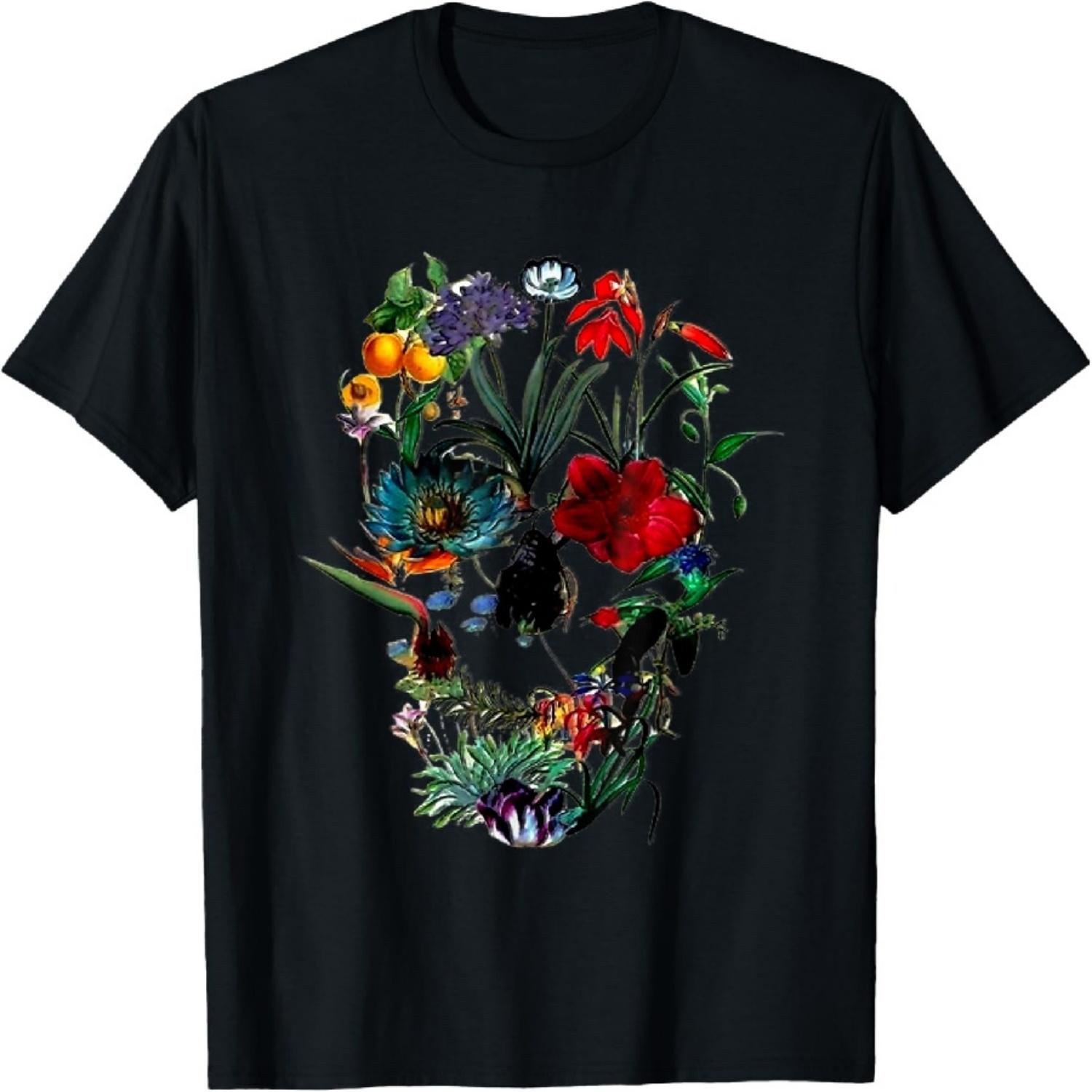 

Skull Tree Floral Skull Rose T-Shirt XXXXXL чорний