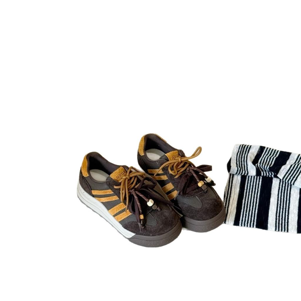 Retro Leather Platform German Training Shoes Women's 2025 Autumn New Popular Versatile Lace-up Sports Leisure Sports Shoes