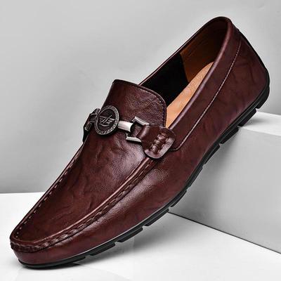 Genuine Leather Men's Slip On Footwear Office Male Formal Shoes Wedding Party Dress Flats Breath Driving Lazy Loafers Moccasins