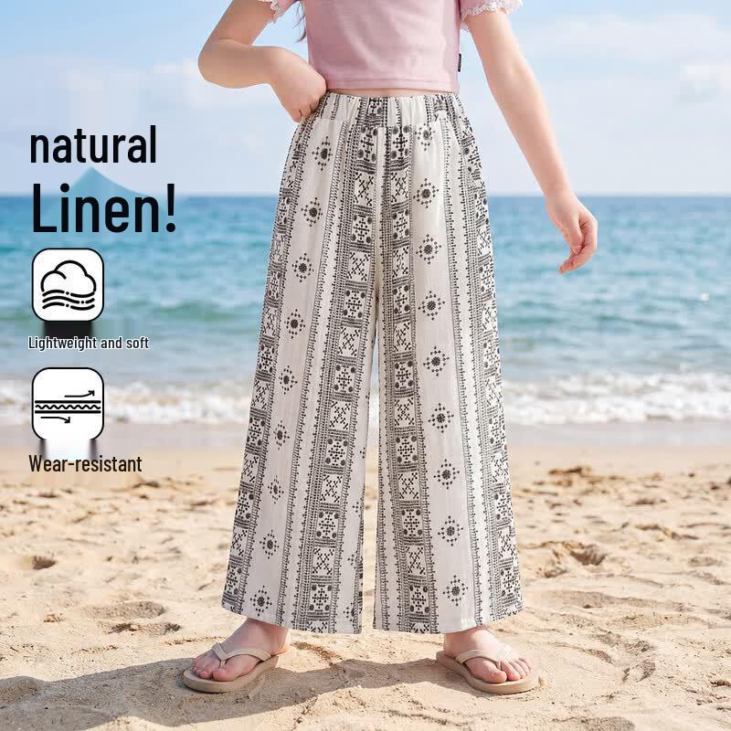 Montagut Girls  Ethnic Straight Leg Summer Pants 165 размер 165/белый
