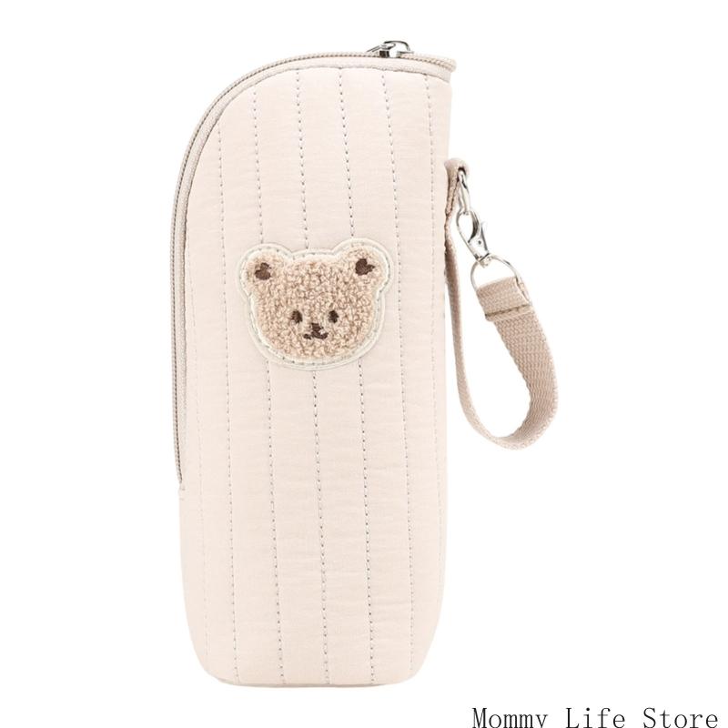 Lovely Cartoon Cotton Insulated Milk Bottle Bag For Baby Feeding Travelling