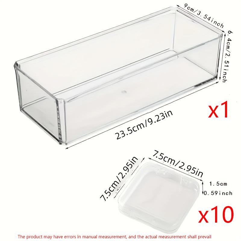 

11pcs Transparent Plastic Jewelry Storage Box Set Bracelets Necklace Earring Ring Dressing Table Storage Organizing Perfect Gift
