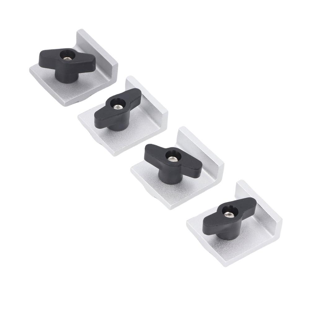 4pcs With Knobs Woodworking Stop Block Aluminum Alloy Universal Stop Block Light Machining